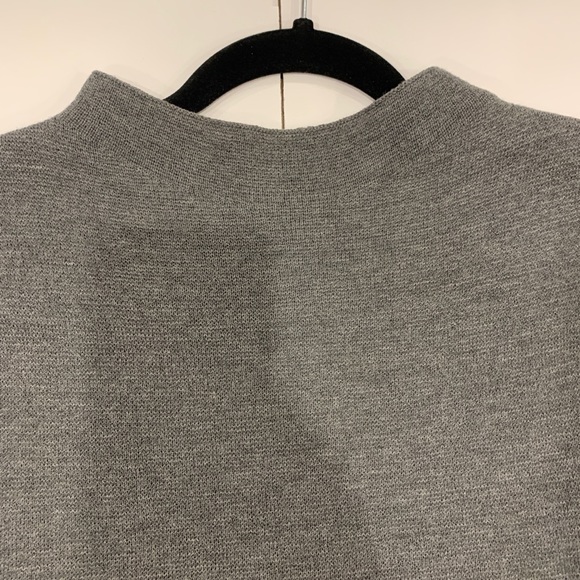 EILEEN FISHER’s icon Washable Wool Crepe Funnel Neck Dress in Ash - Picture 3 of 5